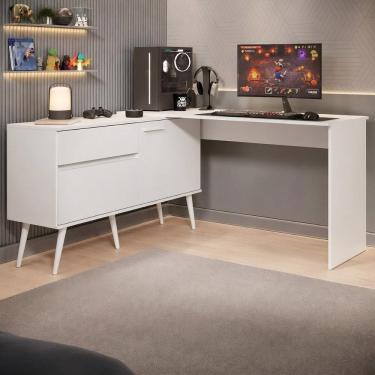 Imagem de Mesa Gamer em L para Computador 2 Portas 1 Gaveta Arena Multimóveis MP6050