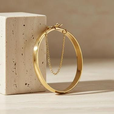 Imagem de Bracelete liso redondo com pega ladrão - ALBAA JOIAS, Dourado, Dourado