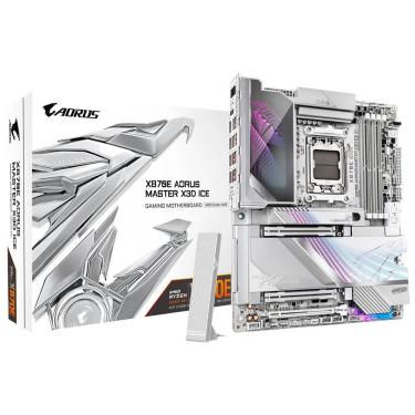 Imagem de Placa Mãe X870E AORUS Master X3D ICE com Pcie 5.0 e Resfriamento ICE Branco Gigabyte DDR5 128GB