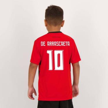 Imagem de Camisa Flamengo Shout Infantil Vermelha e Preta 10 De Arrascaeta - Bra