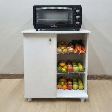 Imagem de Balcão Fruteira 1 Porta 2 Aramados BF3205 Branco - Tecno Mobili