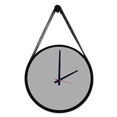 Imagem de Relógio Adnet Preto Alça Preta Mostrador Cinza Matt Ponteiro Preto 30 cm