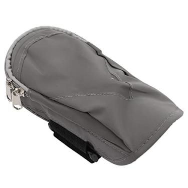 Imagem de Bolsa de braço para telefone, braçadeira de bolso com zíper para correr para andar de bicicleta(cinza)