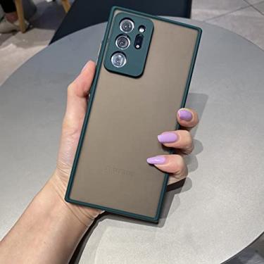 Imagem de Capa de telefone fosca para Samsung Galaxy S21 S20 FE S10 S9 S8 Note 20 Ultra 10 Plus 9 8 A72 A52 A71 A51 Capa dura para PC TPU, verde escuro, para Galaxy A72 4G 5G