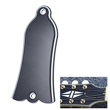 Imagem de KKcare furos em forma de sino PVC Truss Rod Cover Plate Scroll Plate para Gibson LP SG Flying V ES Guitar Black