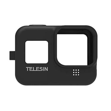 Imagem de Capa de Silicone Compatível com GoPro Hero 8 Black + Cordão Ajustável Telesin cor Preto