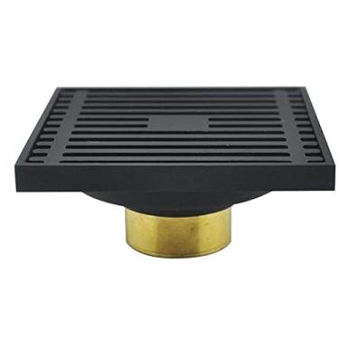 Imagem de Dreno de piso de chuveiro invisível preto puro moderno/varanda do banheiro uso material de latão inserção de telha de drenagem rápida drenos quadrados, C