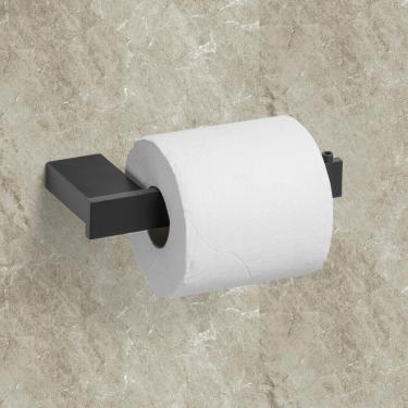 Imagem de Porta Papel Higiênico Master Preto Fosco Dupla Fixação