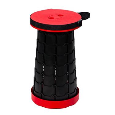 Imagem de Assento de acampamento retrátil e dobrável compacto e leve cadeira de trabalho portátil ajustável ótima para atividades ao ar livre, viagens locais, caminhadas, pesca, vermelho, tamanho único