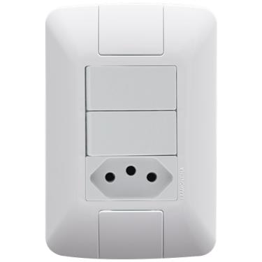 Imagem de Cj Interruptor Duplo Paralelo + Tomada 20A 4X2 - Tramontina Aria - 57241/075