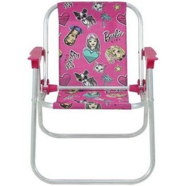 Imagem de Cadeira De Praia Infantil Barbie Alumínio Rosa