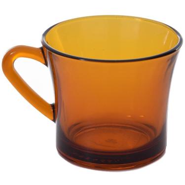 Imagem de Xicara De Vidro Para Chá Lisa Ambar 190 Ml - Kit 6 Pçs