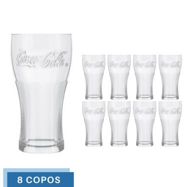 Imagem de Jogo 8 Copos de Vidro 300ML Coca-Cola Transparente Nadir