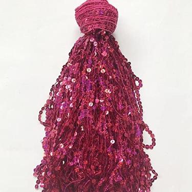 Imagem de 6,5 jardas 30 cm de largura glitter 7 mm lantejoulas borla franja aparar tecido de renda saias de dança de palco latino roupas acessórios diy, l