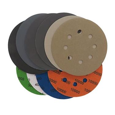 Imagem de SHENGANG 10 pçs 5 polegadas 8 furos discos de lixar gancho e laço lixa seca molhada 2000 a 10000 grão superfino para metal automotivo madeira, 10000