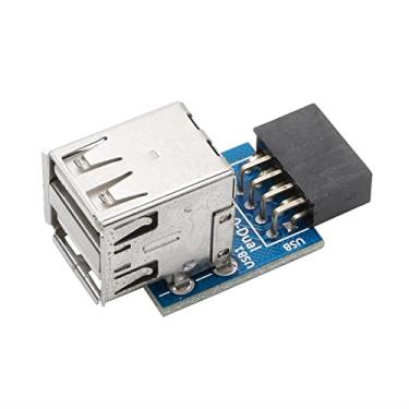 Imagem de Adaptador Conversor 2 Portas USB 2.0 Femea 9 Pinos para Placa Mãe PCB