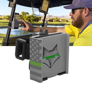 Imagem de DESERT FOX GOLF Suporte de telefone – Suporte de telefone para carrinho de golfe com bandeira americana – Suporte de velcro seguro, acesso com uma mão, ajuste universal, acessórios de golfe