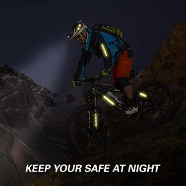 Imagem de Tingpai 42 pçs adesivos reflexivos ti s de aviso de segu nça adesivos de visibilidade noturna à prova d'água pa capacete de scooter mtb carro carrinho de motocicleta cadei s de rodas