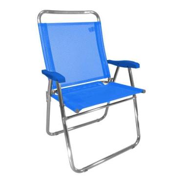 Imagem de Cadeira Alumínio King Azul 140 Kg Zaka Super Resistente