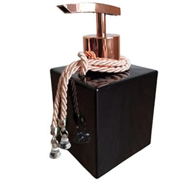 Imagem de Dispenser Porta Sabonete Líquido Frasco Porta Alcool Gel e Hidratante - Preto e Rosê Gold-Luiggi Presentes®