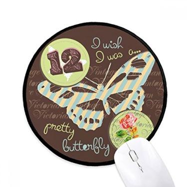 Imagem de DIYthinker Carimbos e borboleta, mouse pad, mesa, escritório, tapete redondo para computador