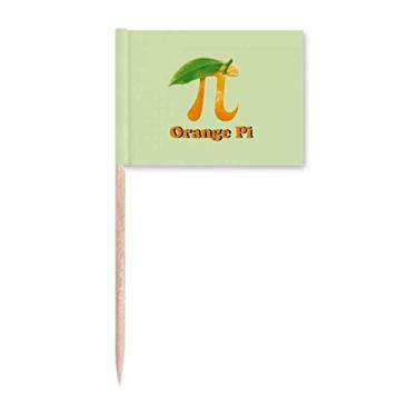 Imagem de Marcador de palito de dente laranja Pi de cálculo matemático Topper Decoração de festa