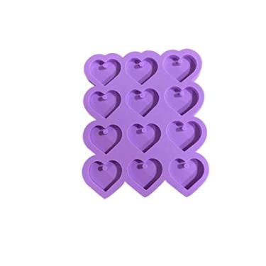 Imagem de Confeitaria dos Moldes, R328 Molde de silicone coração 12 cavidades resina decoração