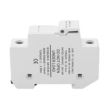 Imagem de Disjuntor DC, Disjuntor Miniatura DC, 1 Pólo 32A PV Caixa de Fusíveis Suporte de Trilho de Guia para Combinador 1000V 6W Núcleo de Fusível Correspondente 10X38