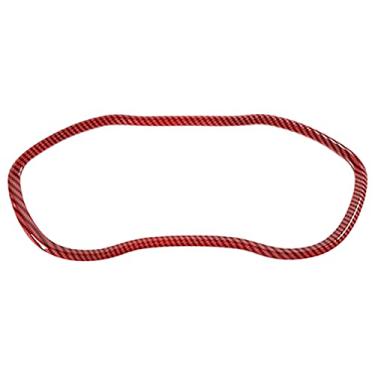 Imagem de TOTMOX Capa para painel de instrumentos de painel, capa para painel de instrumentos, moldura para decoração de interiores, acessórios compatíveis com Dodge Challenger 2015-2020, fibra de carbono