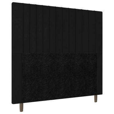 Imagem de Cabeceira Cama Box Casal King Size Nala 195cm Suede Preto