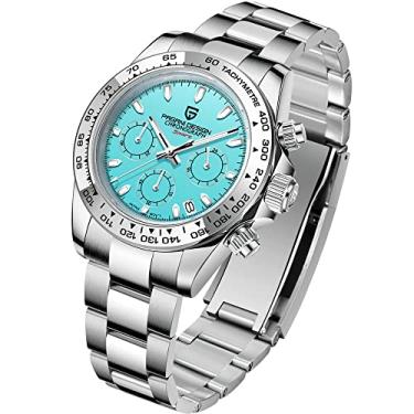 Imagem de Relógio Masculino Pagani Design Safira Esportivo Quartzo Aço Inoxidável Relógio Masculino Impermeável VK63 Movimento Fashion Cronógrafo, 1727 - azul Tiffany - CJ
