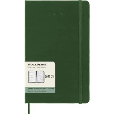 Imagem de Agenda semanal Moleskine Classic 2023-2024, 12,7 x 20,9 cm, capa dura, Myrtle Green