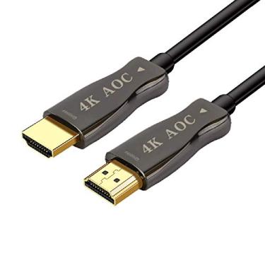 Imagem de Cabo HDMI de fibra óptica de 25 metros AOC de alta velocidade HDMI2.0 18G 4K a 60 Hz, cabo HDMI 2.0b, suporta 18,2 Gbps, ARC, HDR10, Dolby Vision, HDCP2.2, cabo óptico HDMI ultra fino e flexível de 25 metros