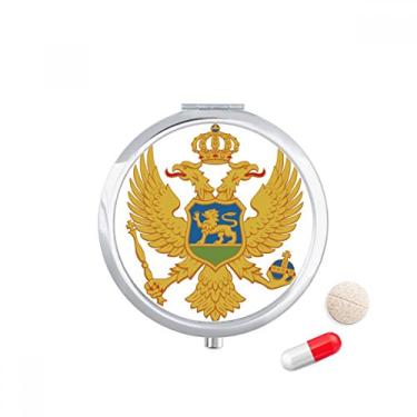 Imagem de Porta-comprimidos com emblema nacional Montenegro Europa, caixa de armazenamento de medicamentos