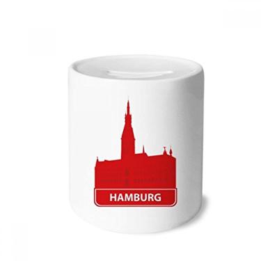 Imagem de DIYthinker Porta-moedas de cerâmica Hamburgo Alemanha com marco vermelho para presente de cofrinho
