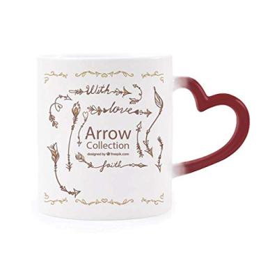 Imagem de Caneca Bohe mia wind Fashion Arrow Sensível ao Calor Caneca Vermelha Mudança de Cor