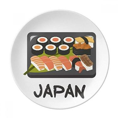 Imagem de Prato tradicional japonês, caixa de sushi, prato decorativo de porcelana salver talheres, prato de jantar