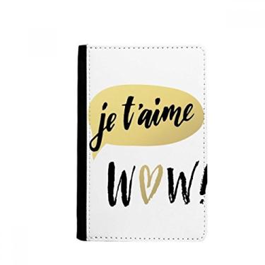 Imagem de Porta-passaporte estilo citação Je T'Aime I Love You Notecase Burse capa carteira porta-cartões