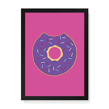 Imagem de Arte Maníacos Quadro Decorativo Donut Roxo - 23x16,25cm (Moldura em laca preta)