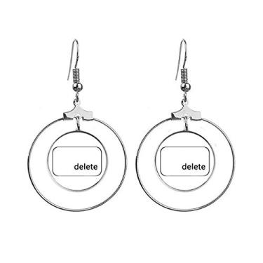 Imagem de Símbolo de teclado excluir Art Deco, brincos modernos pendurados argola joia círculo gota