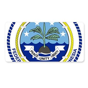 Imagem de DIYthinker Placa de licença Micronesia National Emblema Decoração de aço inoxidável para automóvel