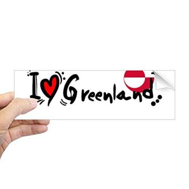 Imagem de DIYthinker I Love Greenland Palavra Bandeira Love Coração Ilustração Retangular Bumper Adesivo Notebook Janela Decalque