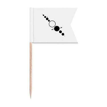 Imagem de Série Planetary Satellite Juxtaposition Bandeiras de Etiquetagem de Palito de Dentes para Bolo de Festa