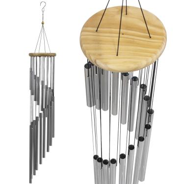 Imagem de Chimes de vento Sorbus – Decoração tubular para ambientes externos com som de sino musical calmante – Ótimo para memória, casa, deck, pátio ou jardim, metal