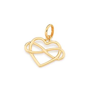 Imagem de Pingente coração com infinito ao centro folheado a ouro Rommanel med 2,4 cm