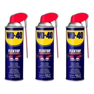 Imagem de Kit 3 Óleo Desengripante Lubrificante Wd-40 Flextop 500ml