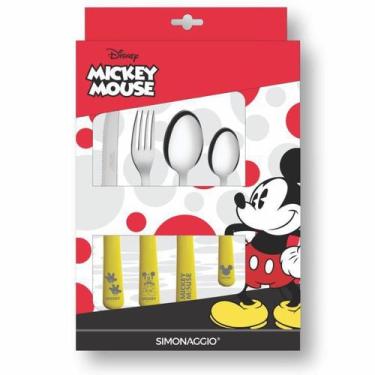 Imagem de Conjunto De Talheres Simonaggio Disney Mickey  24 Pçs - Amarelo