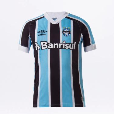 Imagem de Camisa Grêmio I 21/22 s/n° Torcedor Umbro Masculina - Azul + Branco - P