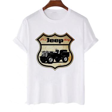 Imagem de Camiseta feminina algodao Jeep Carro Vintage placa Route 66