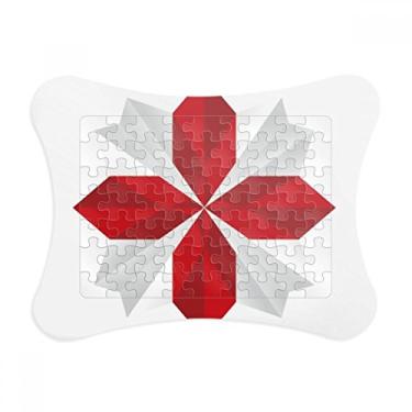 Imagem de Moldura de quebra-cabeça abstrata com estampa de flores de origami de Natal para decoração de fotos